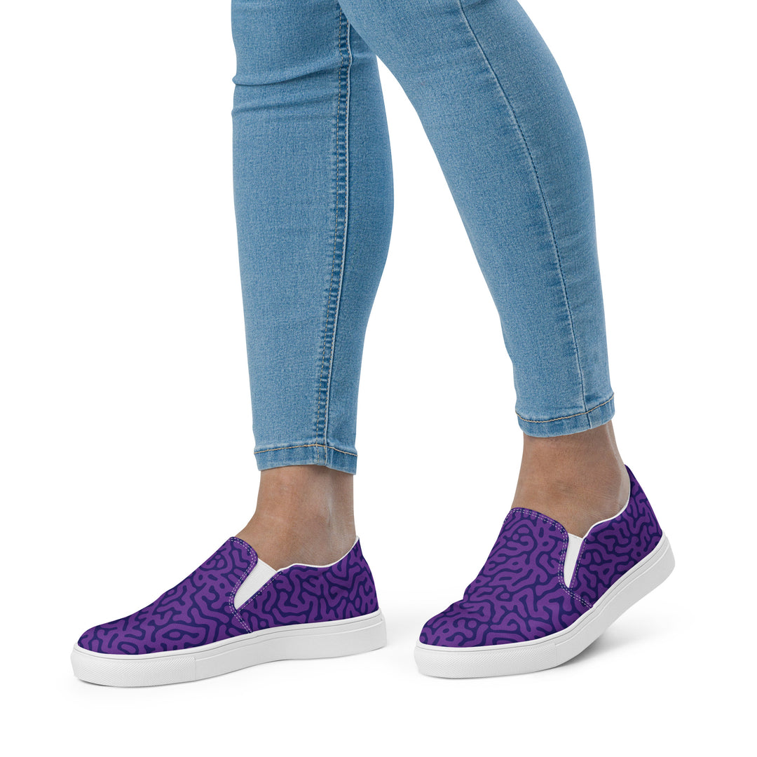 Purple Turing Pattern Slip-on Shoes (female sizes) Slip Ons The Rainbow Stores