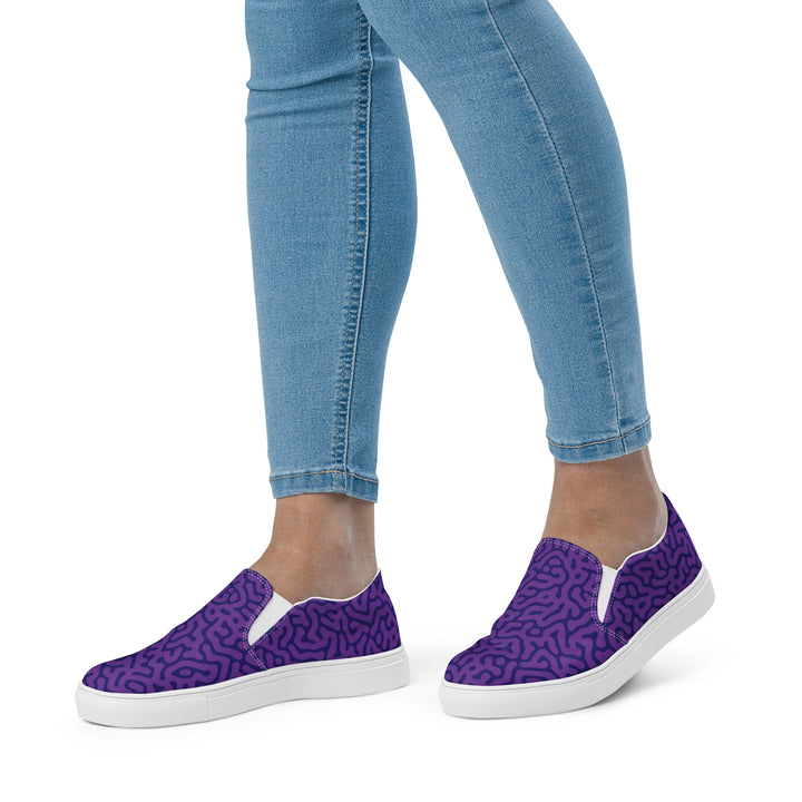 Purple Turing Pattern Slip-on Shoes (female sizes) Slip Ons The Rainbow Stores