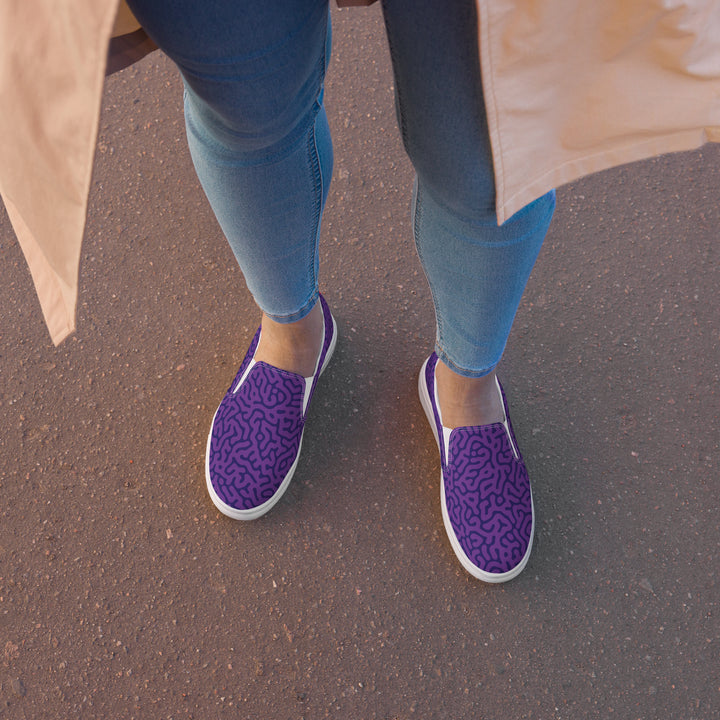 Purple Turing Pattern Slip-on Shoes (female sizes) Slip Ons The Rainbow Stores