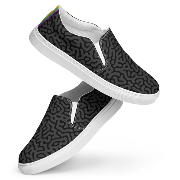 Black Turing Pattern Slip-on Shoes (female sizes) Slip Ons The Rainbow Stores