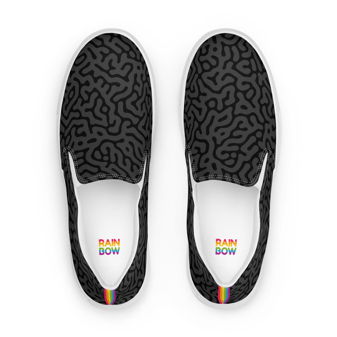 Black Turing Pattern Slip-on Shoes (female sizes) Slip Ons The Rainbow Stores