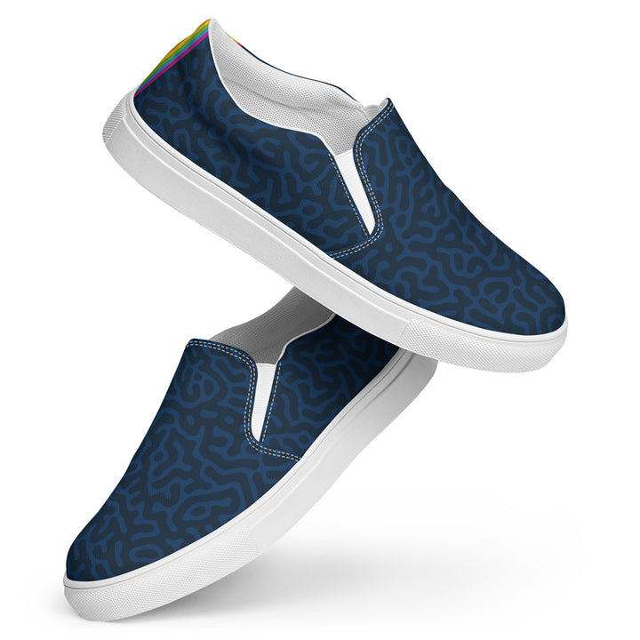 Blue Turing Pattern Slip-on Shoes (female sizes) Slip Ons The Rainbow Stores