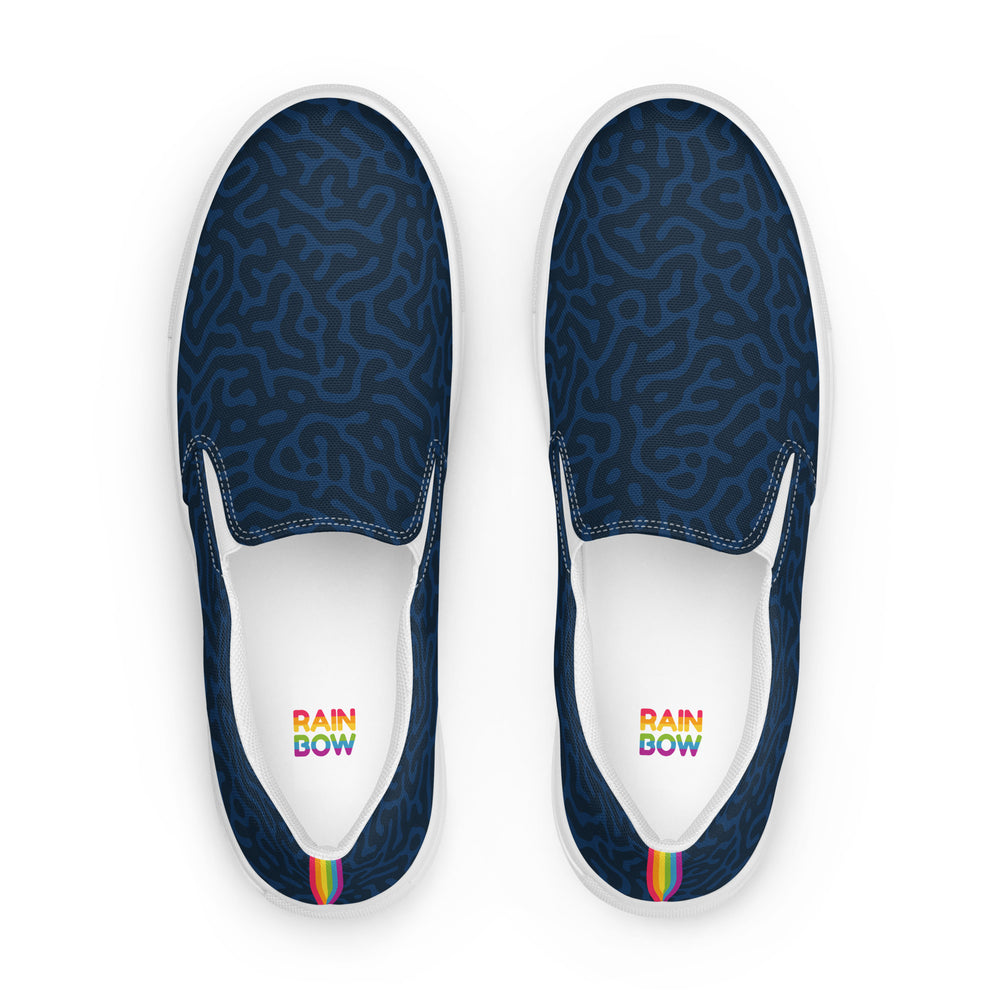 Blue Turing Pattern Slip-on Shoes (female sizes) Slip Ons The Rainbow Stores