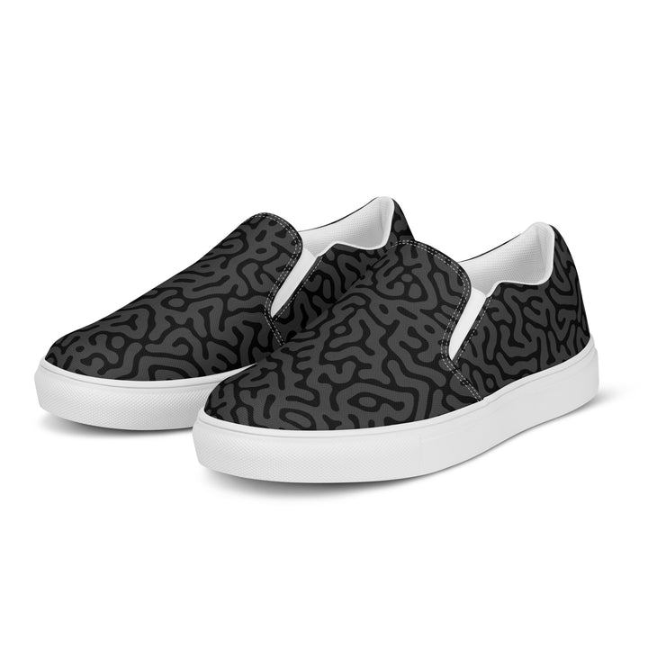 Black Turing Pattern Slip-on Shoes (female sizes) Slip Ons The Rainbow Stores